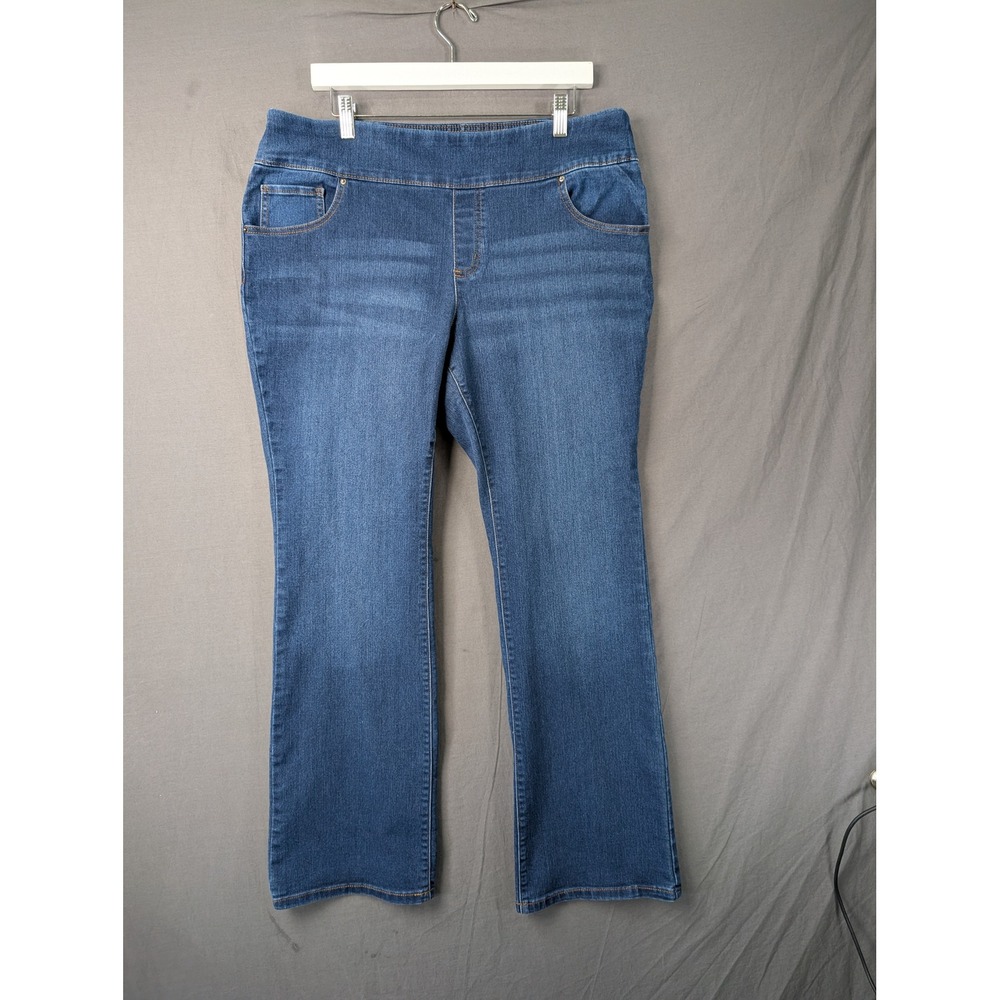 The Pioneer Woman XL Blue Floral Embroidered Pull On Denim Jeans